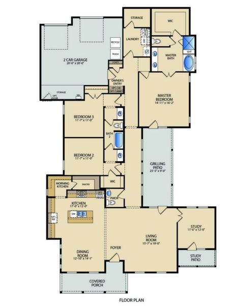 2D floor plan layout for the Eldorado by Pacesetter Homes in Easton Park, Austin, TX (Image 4). 2D floor plan layout for the Eldorado by Pacesetter Homes in Easton Park, Austin, TX (Image 4).