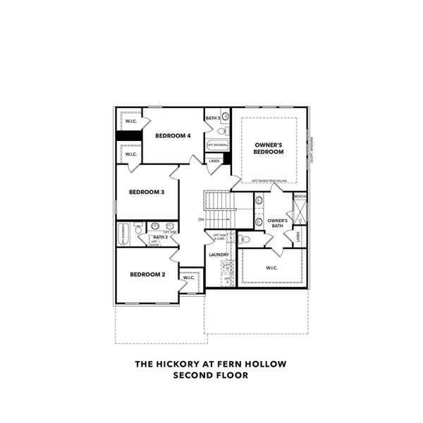 2D floor plan layout for the The Hickory F by Davidson Homes LLC in Fern Hollow, Buford, GA (Image 3). 2D floor plan layout for the The Hickory F by Davidson Homes LLC in Fern Hollow, Buford, GA (Image 3).