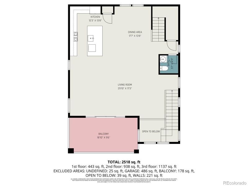 2D floor plan layout of this home in Red Rocks Ranch, Morrison, CO (Image 7).