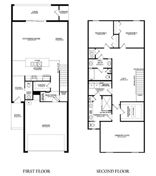 2D floor plan layout for the Aspen by Highland Homes of Florida in Ralston Reserve, St. Cloud, FL (Image 2). 2D floor plan layout for the Aspen by Highland Homes of Florida in Ralston Reserve, St. Cloud, FL (Image 2).