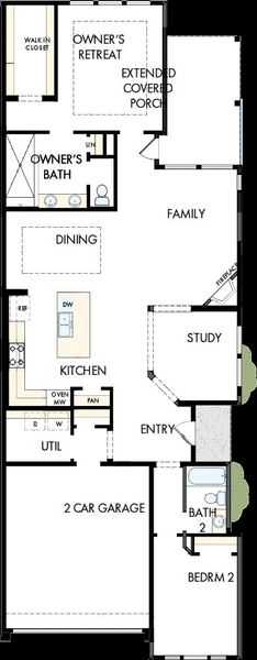 2D floor plan layout of this home in Encore at Chatham Park – Villa Series, Pittsboro, NC (Image 2). 2D floor plan layout of this home in Encore at Chatham Park – Villa Series, Pittsboro, NC (Image 2).