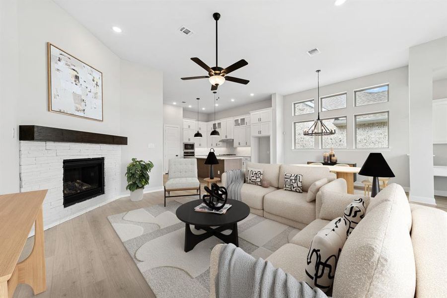 Furnished interior view inside a new home in Painted Tree - Classic Series, McKinney (Image 6). Furnished interior view inside a new home in Painted Tree - Classic Series, McKinney (Image 6).