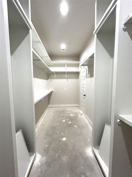 Expansive Master closed with an additional story closet within