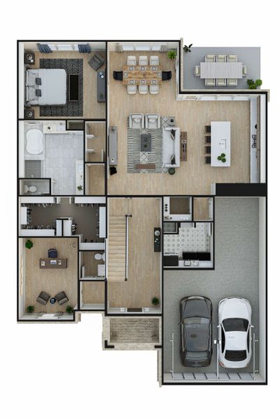 2D floor plan layout for the Avinger by Tri Pointe Homes in Dunham Pointe, Cypress, TX (Image 6).