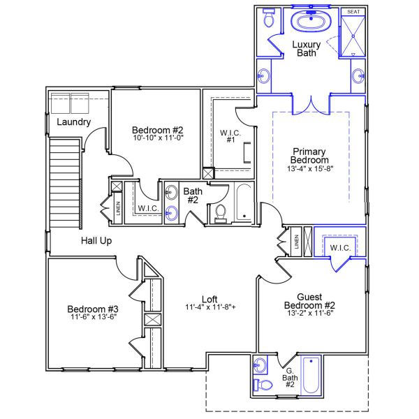 2D floor plan layout of this home in Pebble Branch, Chapin, SC (Image 3).