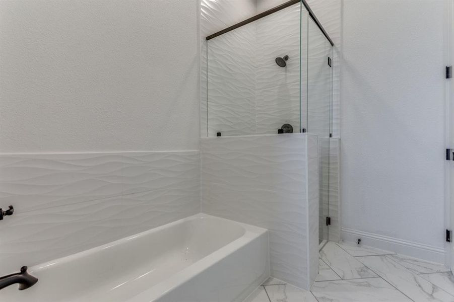 Bathroom with separate shower and tub