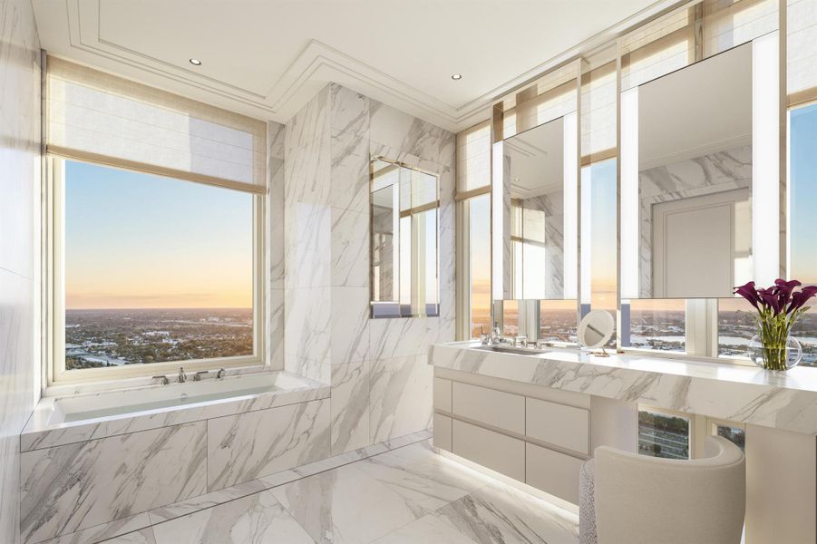 Furnished interior view inside a new home in South Flagler House, West Palm Beach (Image 5).