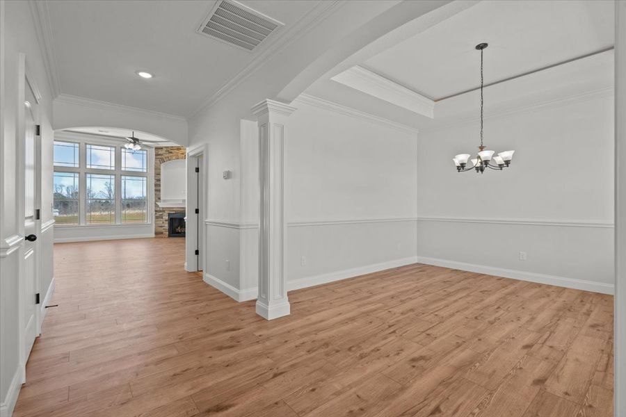 Representative unfurnished interior of a home built from the Converse by Enchanted Homes in Messer Farms, Inman (Image 28).