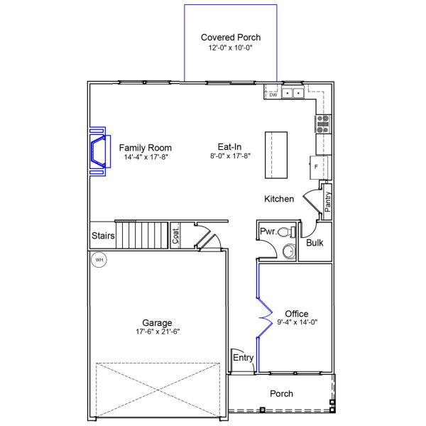 2D floor plan layout of this home in Hanes Lake, Winston-Salem, NC (Image 2).