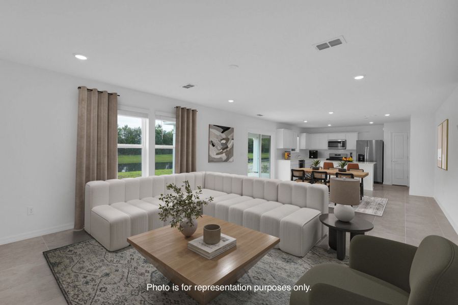 Furnished interior view inside a new home in Wells Landing, Jacksonville (Image 5). Furnished interior view inside a new home in Wells Landing, Jacksonville (Image 5).