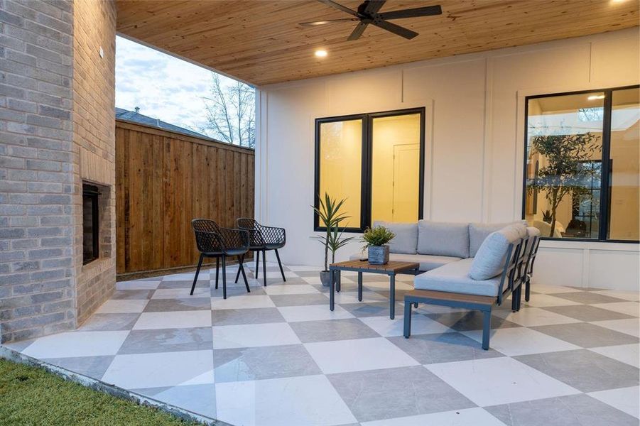 Exterior details and patio area of a home in , Dallas (Image 3). Exterior details and patio area of a home in , Dallas (Image 3).