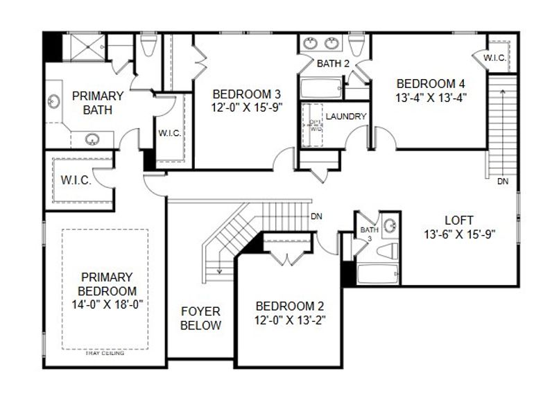 2D floor plan layout for the Dawson by HHHunt Homes LLC in The Summit at Morgan Ridge, Chapel Hill, NC (Image 6). 2D floor plan layout for the Dawson by HHHunt Homes LLC in The Summit at Morgan Ridge, Chapel Hill, NC (Image 6).