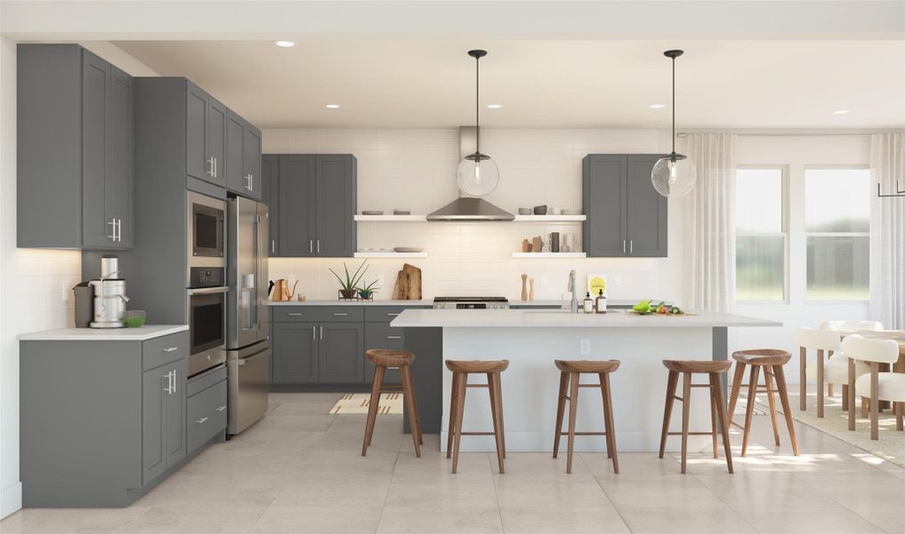 Gourmet island kitchen (*Artist rendering used for illustration purposes only.)