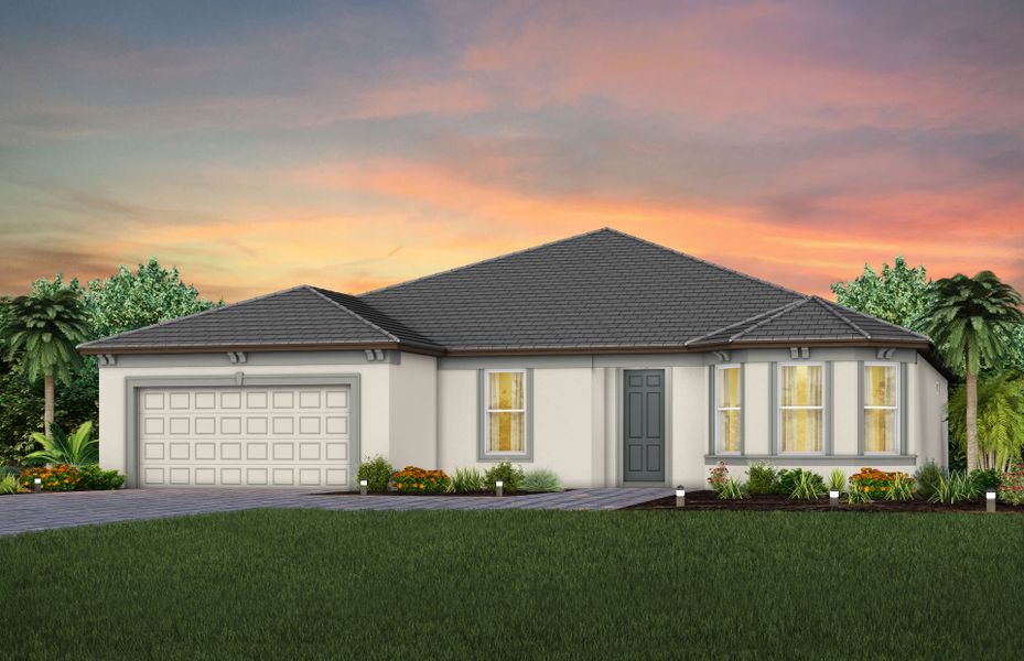 Representative exterior photo of a completed home built from the Stardom by Del Webb in Del Webb Explore North River Ranch, Parrish, FL (Image 20). Representative exterior photo of a completed home built from the Stardom by Del Webb in Del Webb Explore North River Ranch, Parrish, FL (Image 20).