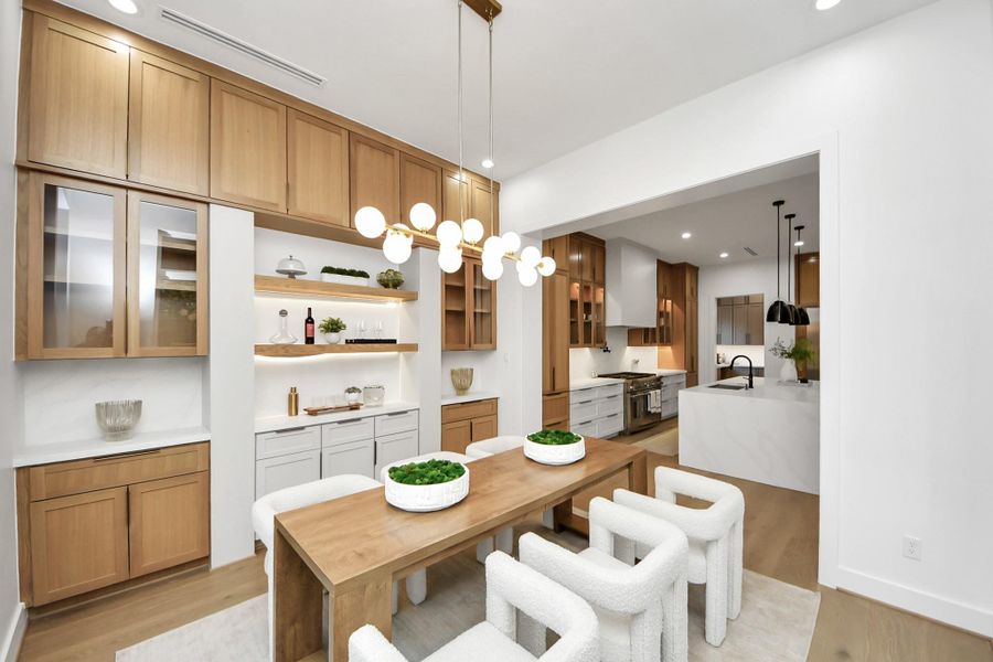 Dinning Area with floating shelves