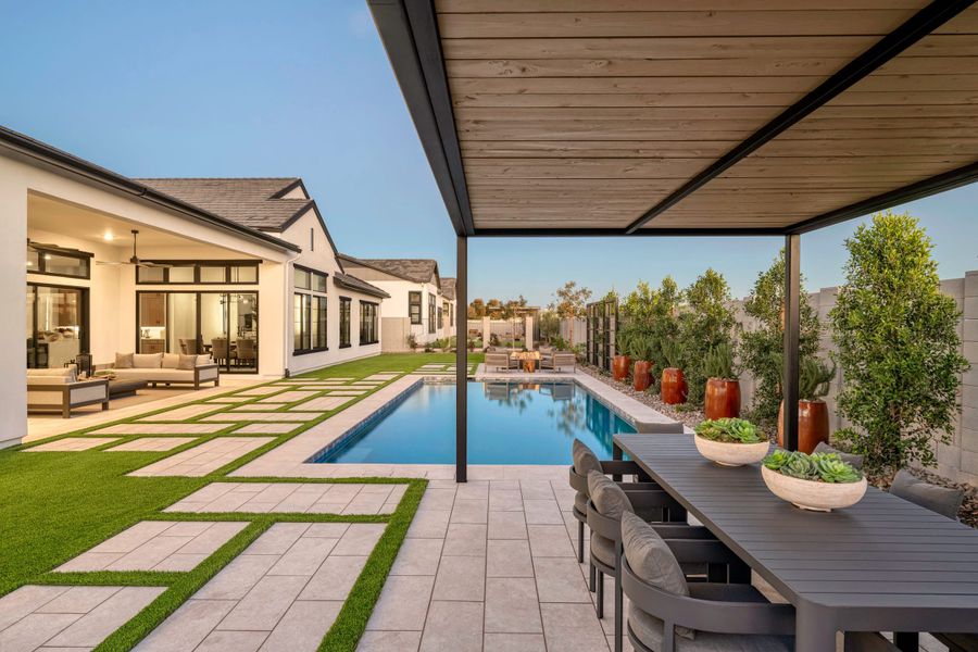 Representative exterior details of a home built from the Calida Plan 9002 by Tri Pointe Homes in Emberly, Gilbert (Image 24).