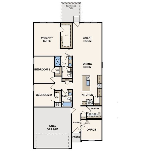 2D floor plan layout for the Belgravia by Century Communities in Liberty Collection at Fulshear Lakes, Fulshear, TX (Image 3).
