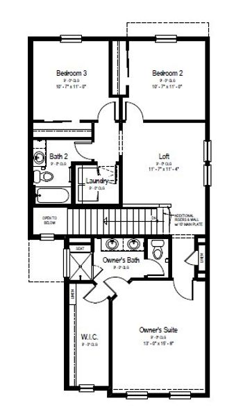 2D floor plan layout for the The Meadowbrook by View Homes in Aspen Meadows-4, Colorado Springs, CO (Image 4).