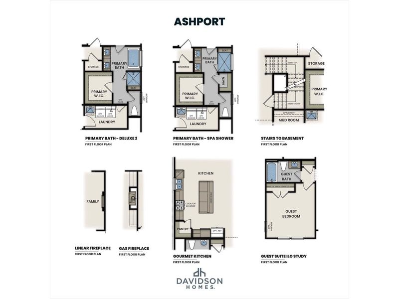 2D floor plan layout for the The Ashport K by Davidson Homes LLC in Wendell Ridge, Wendell, NC (Image 5).