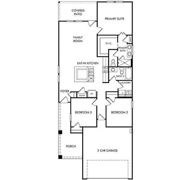 2D floor plan layout of this home in Eastridge - Spring Series, McKinney, TX (Image 2).