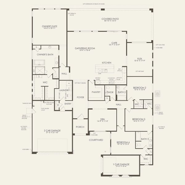 2D floor plan layout for the Acclaim by Pulte Homes in Regent Hills - Enchantment Series, Buckeye, AZ (Image 3).