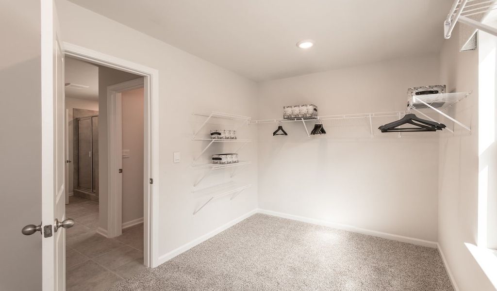 No sweat about space in the walk-in closet.