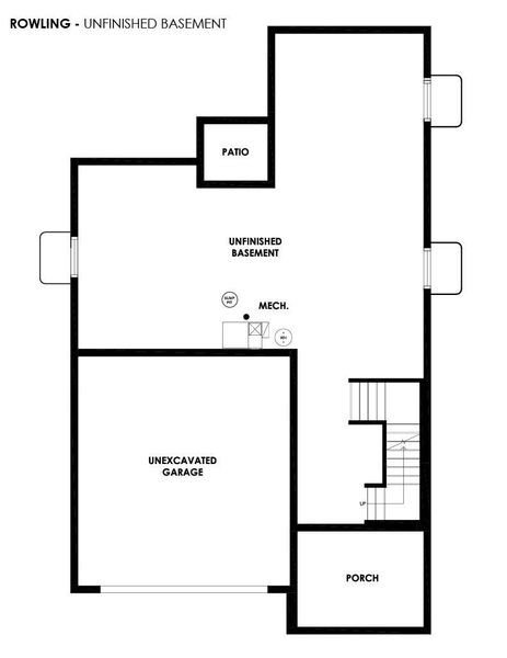2D floor plan layout for the Rowling by Hartford Homes in Trailside, Timnath, CO (Image 7).