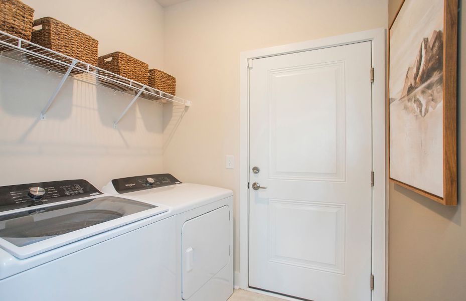 Laundy room in new home design at 55+ Active Adult Del Webb near Nashville. Laundy room in new home design at 55+ Active Adult Del Webb near Nashville.