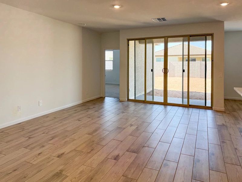 Great room with 4 panel slider upgrade