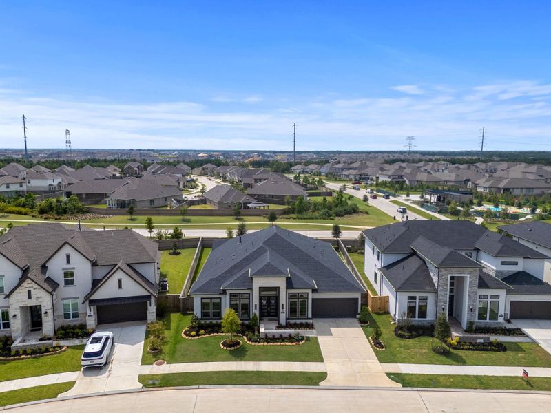 Front exterior of a new home in , Cypress, TX, highlighting curb appeal (Image 22).