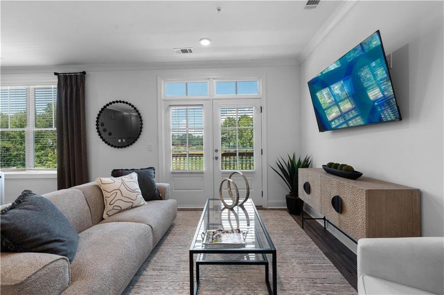 Furnished interior view inside a new home in Brookside Reserve, Alpharetta (Image 12). Furnished interior view inside a new home in Brookside Reserve, Alpharetta (Image 12).