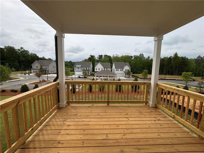 Exterior details and patio area of a home in Arbors at Richland Creek, Buford (Image 19).
