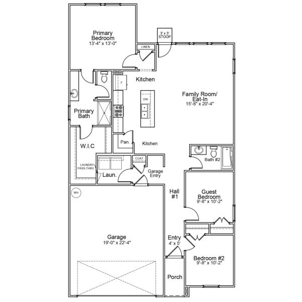 2D floor plan layout for the Ford - Genesis Value Collection by Mungo Homes in Six Oaks, Summerville, SC (Image 3).