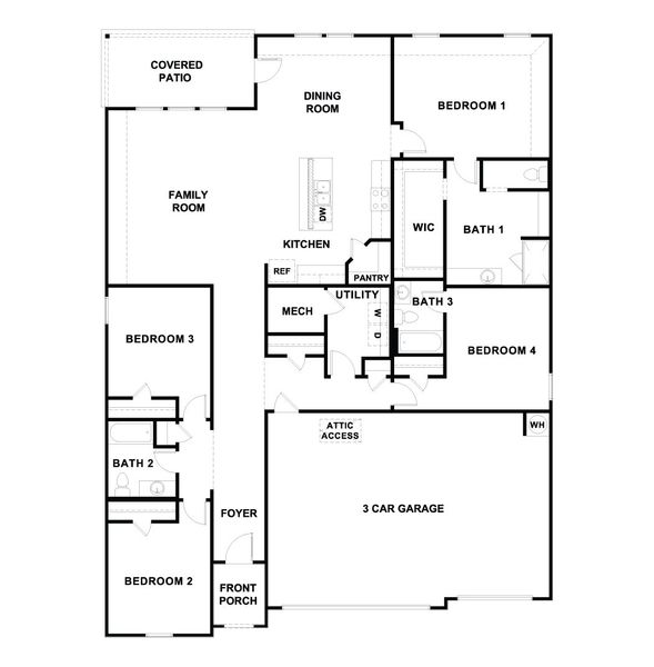 2D floor plan layout for the The Courtland by D.R. Horton in Watermill, Uhland, TX (Image 3). 2D floor plan layout for the The Courtland by D.R. Horton in Watermill, Uhland, TX (Image 3).