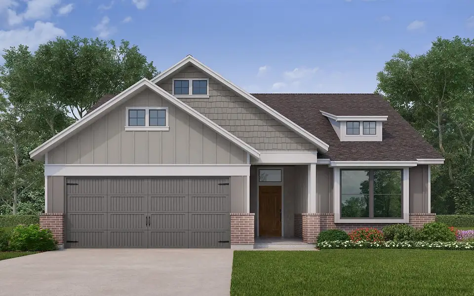 Representative exterior photo of a completed home built from the Grayson by Kendall Homes in Russell Ranch, Bay City, TX (Image 4). Representative exterior photo of a completed home built from the Grayson by Kendall Homes in Russell Ranch, Bay City, TX (Image 4).