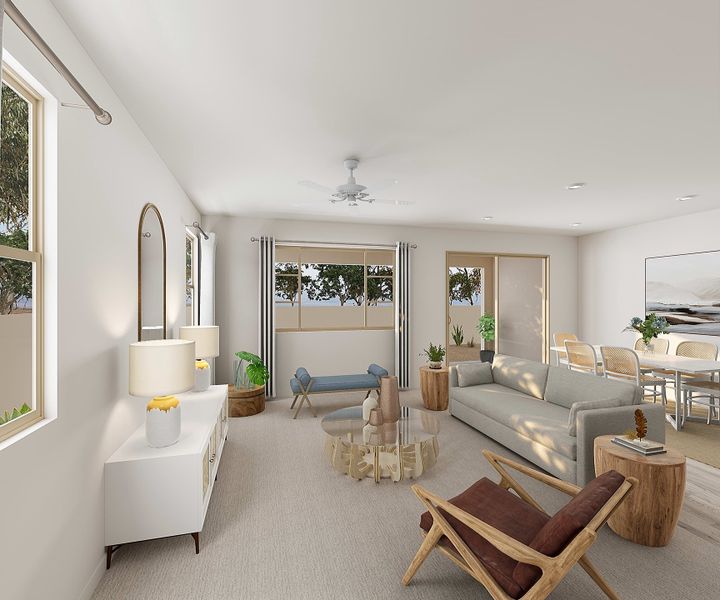 Representative furnished interior of a home built from the Juniper Plan 40-7 by Tri Pointe Homes in Waterston Central, Gilbert (Image 6).