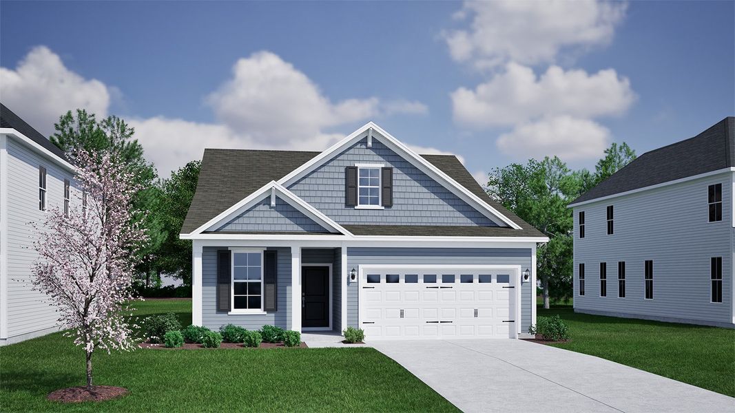Representative exterior photo of a completed home built from the Adler - Vanguard Collection by Mungo Homes in Ovation at Sweetbrier, Durham, NC (Image 8).
