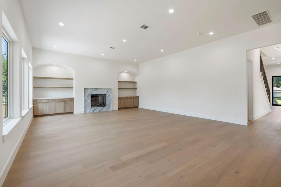 Bright and airy living space.