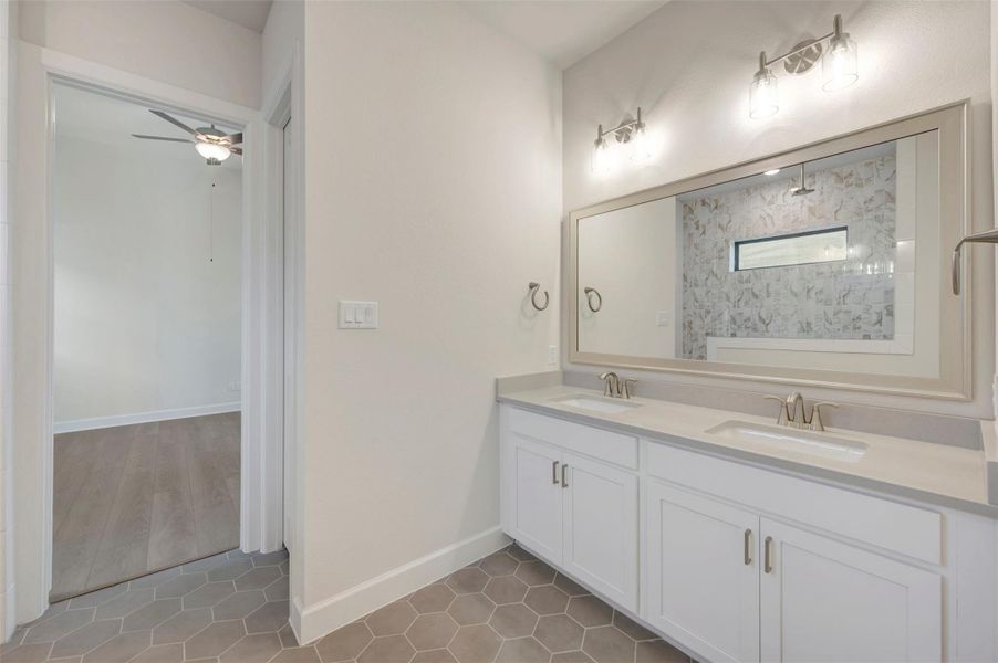 Furnished interior view inside a new home in Sienna - Landmark Row Collection, Missouri City (Image 11).