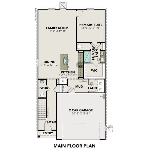 2D floor plan layout for the The Brazos by Davidson Homes LLC in The Villages at WestPointe, Dayton, TX (Image 3).