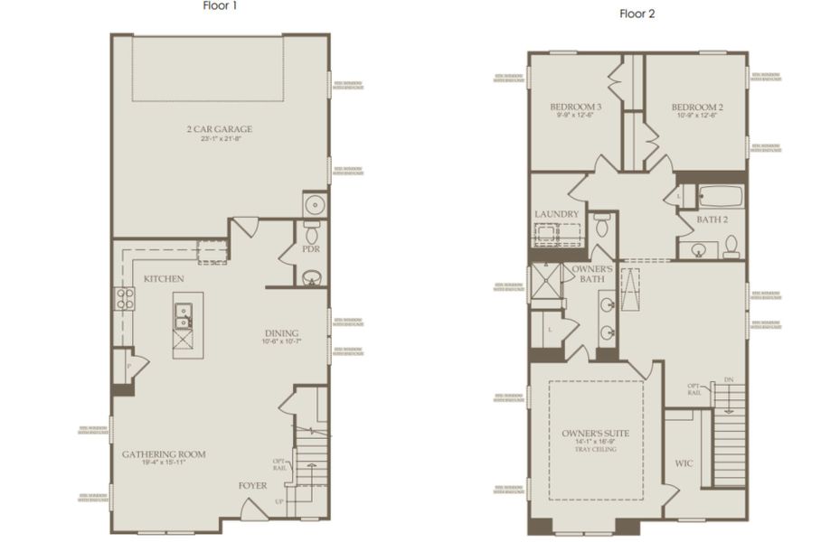 2D floor plan layout of this home in Exchange at 401, Raleigh, NC (Image 4).