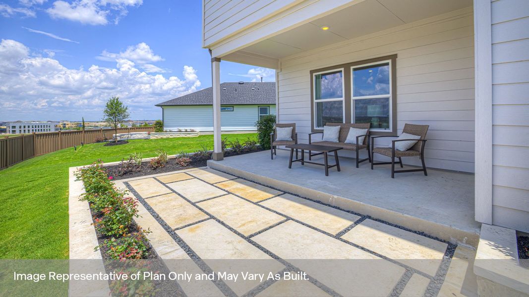 Exterior details and patio area of a home in Mayfair, New Braunfels (Image 3). Exterior details and patio area of a home in Mayfair, New Braunfels (Image 3).