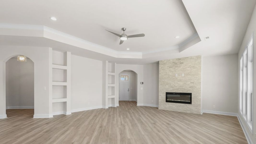 Spacious, unfurnished interior of a new home in Courtyards by Carrell, Ocean Isle Beach (Image 20). Spacious, unfurnished interior of a new home in Courtyards by Carrell, Ocean Isle Beach (Image 20).