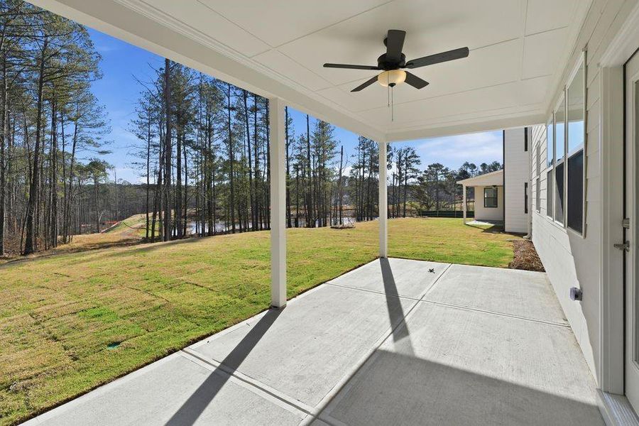 Exterior details and patio area of a home in Reserve at Hickory Walk, Kennesaw (Image 24).
