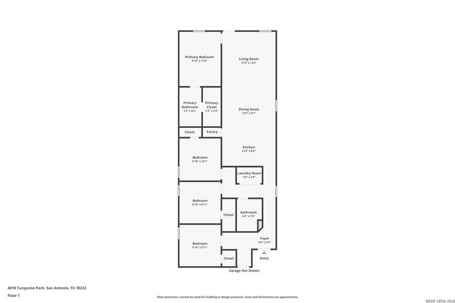 2D floor plan layout of this home in Blue Ridge Ranch, San Antonio, TX (Image 3).