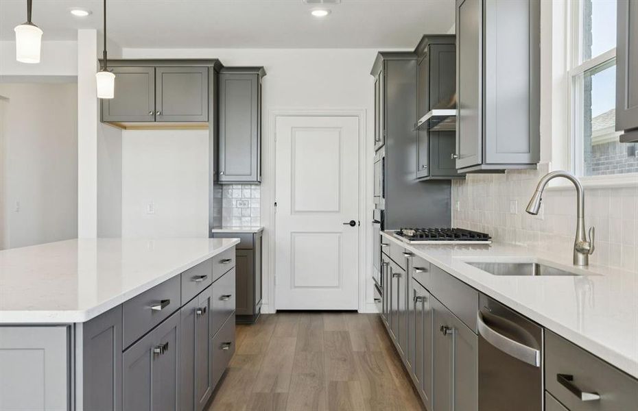 Abundant cabinet space in kitchen