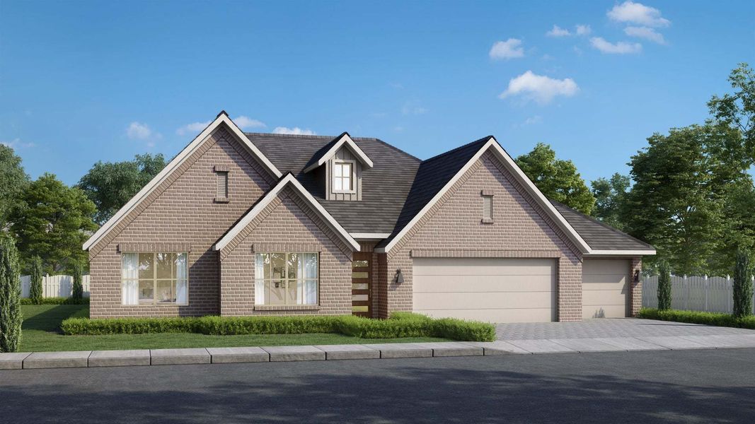 Representative exterior photo of a completed home built from the Zion by Centre Living Homes in Dove Hollow, Waxahachie, TX (Image 2). Representative exterior photo of a completed home built from the Zion by Centre Living Homes in Dove Hollow, Waxahachie, TX (Image 2).