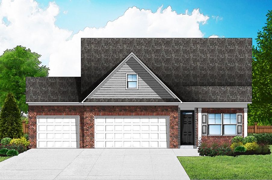 Elevation A2 - 3rd Car Garage & Extended Porch