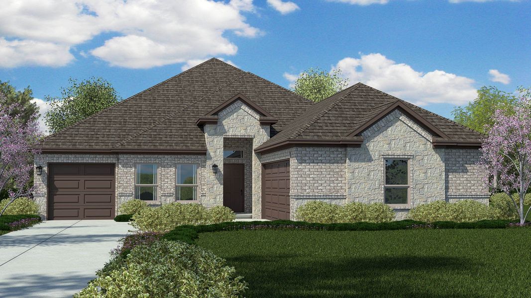 Representative exterior photo of a completed home built from the Granbury by D.R. Horton in Lakeview Pointe, Grand Prairie, TX (Image 4). Representative exterior photo of a completed home built from the Granbury by D.R. Horton in Lakeview Pointe, Grand Prairie, TX (Image 4).