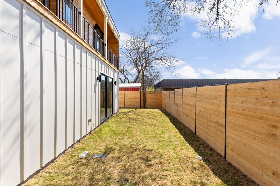 View of yard featuring fence private yard